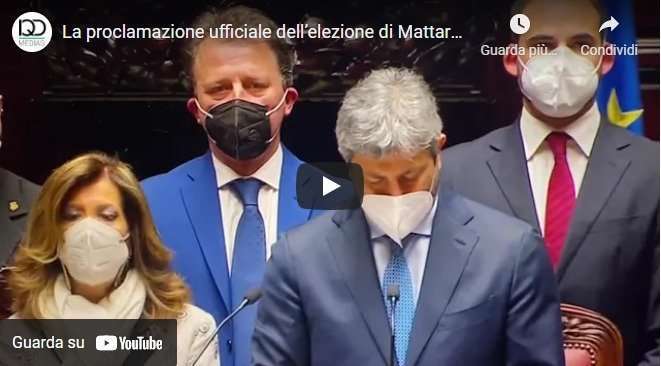 La proclamazione ufficiale dell’elezione di Mattarella, passato con 759 voti