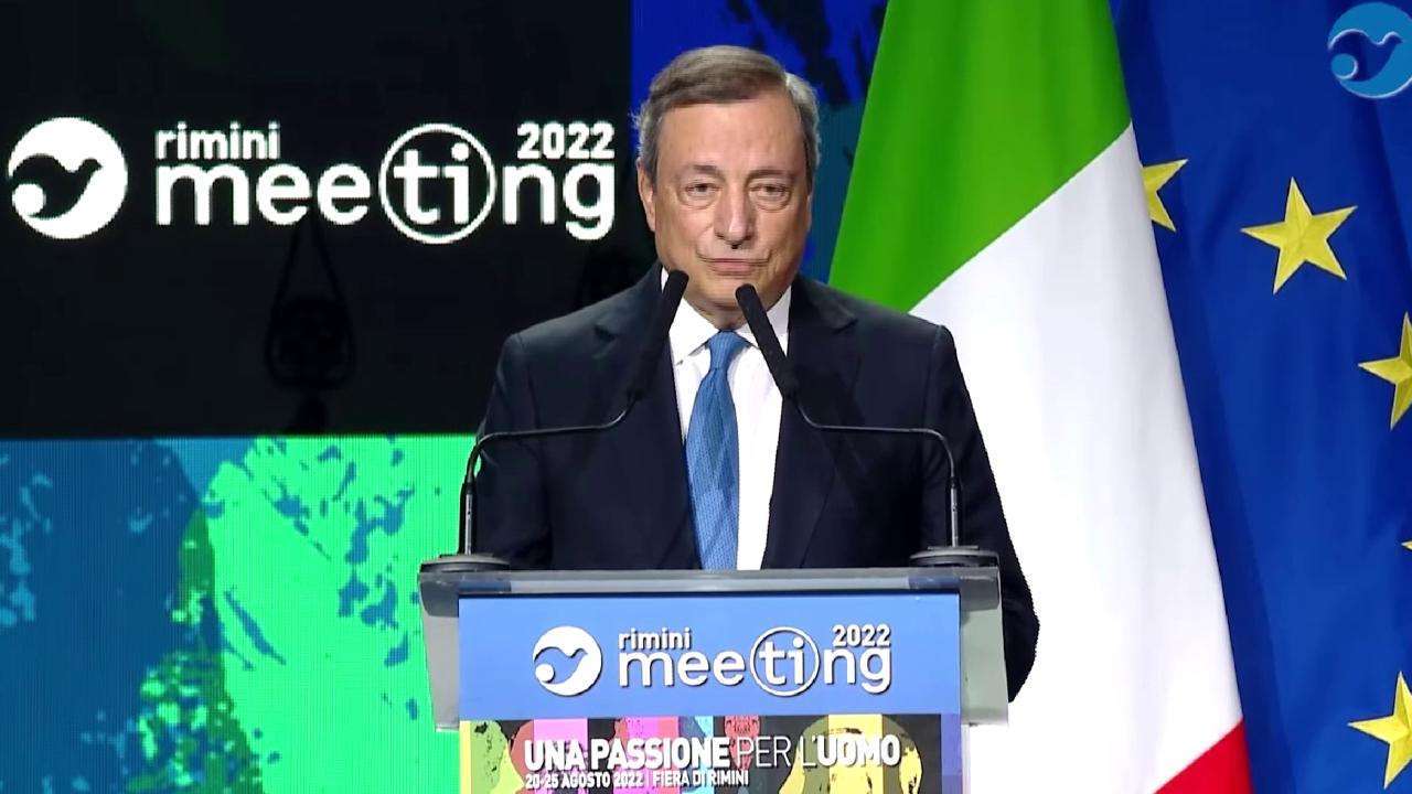Draghi al Meeting di Rimini: “Chiunque andrà al governo l’Italia ce la farà anche stavolta”