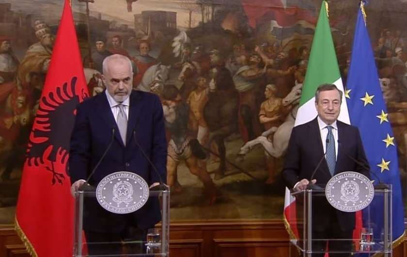 Draghi riceve Edi Rama: “L’integrazione dei Balcani occidentali è scritta nel futuro dell’Ue”