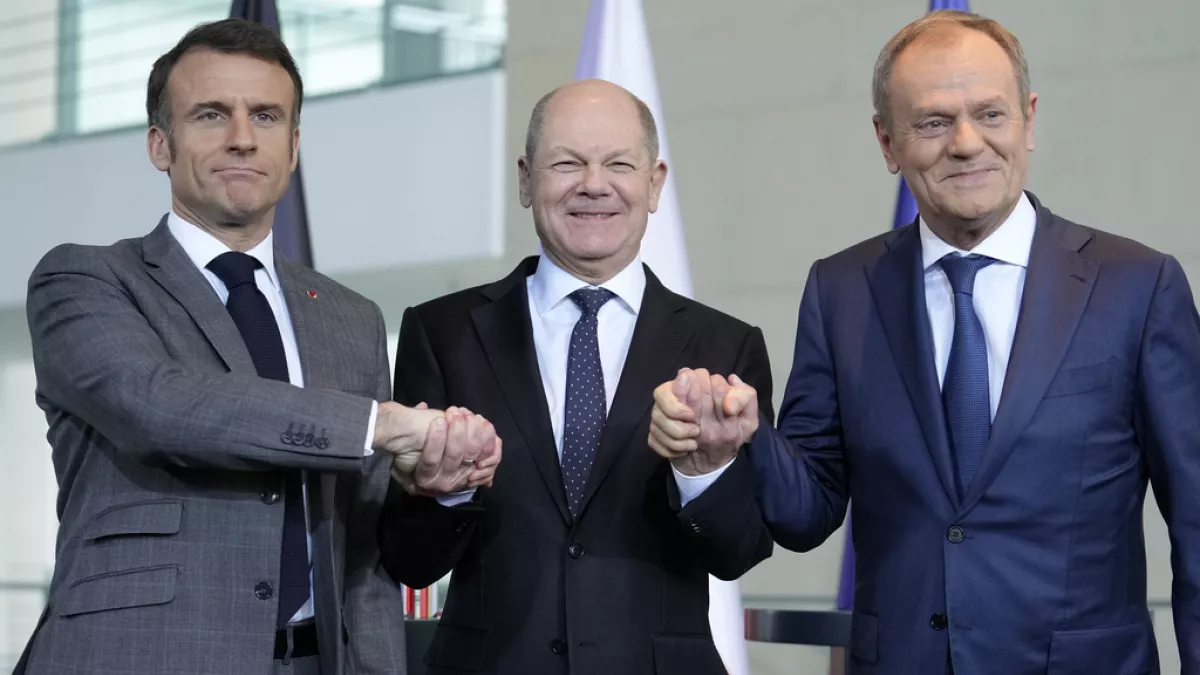 Vertice a Berlino tra Macron, Scholz e Tusk: “La Russia non deve vincere”